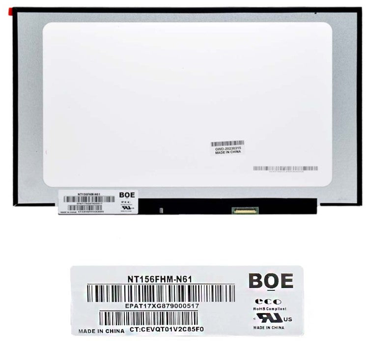 LCD za prijenosno računalo 15.6" ( Narrow LED 30 PIN NT156FHM-N61 V8.0 glossy )